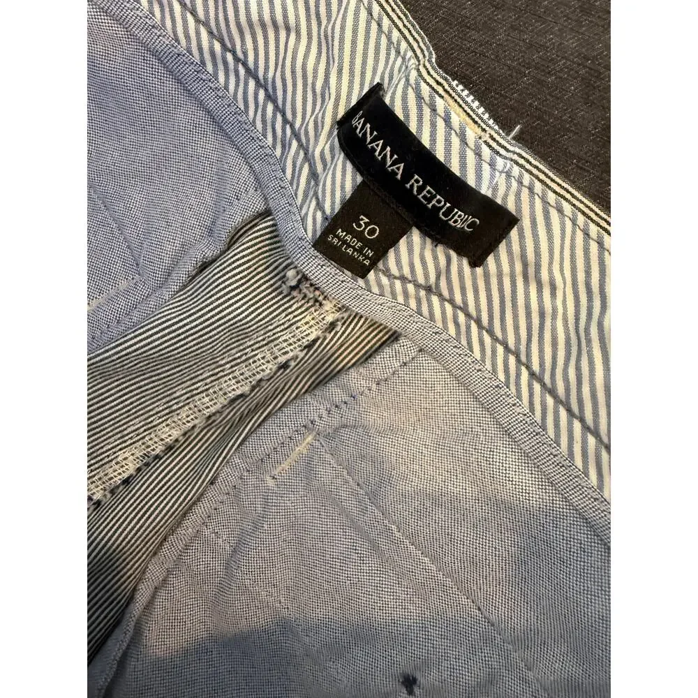 Banana Republic Shorts Navy Blue & White Stripe 30